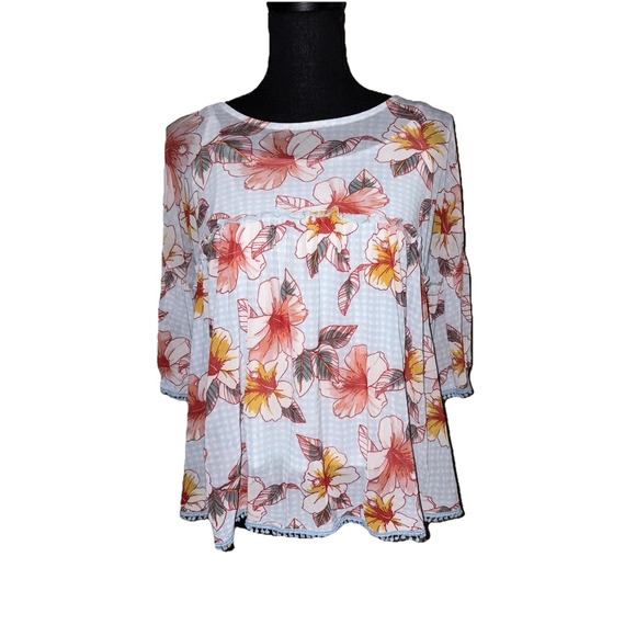 Studio by JPR Tops - Studio JPR Womens Blue Floral boho Fairy Babydoll Top Medium